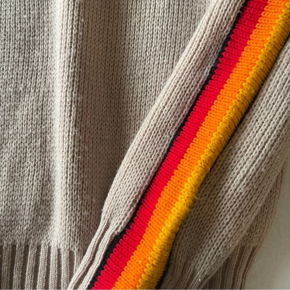 Vintage 80s 90s Dad Grandpa Oversized Colorful Cozy Stripe Funky Sweater - Picture 10 of 16